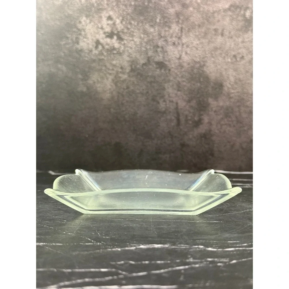 Vintage Clear Glass Square Ashtray Dish 5 3/4in Wide Rounded Edges